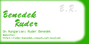benedek ruder business card
